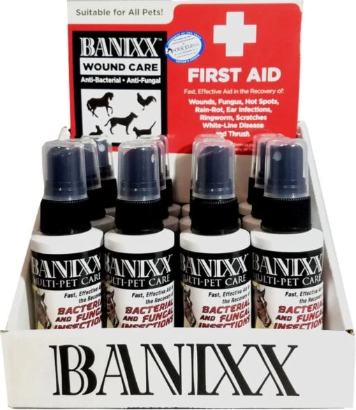 Banixx Wound Care Trial Size Spray Display Veterinary Supplies Sprays/Daubers - 2 Oz - 12 Count -Weruva Shop banixx wound care trial size spray display veterinary supplies spraysdaubers 2 oz 12 count 302002