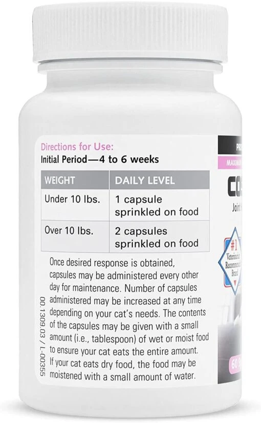 Cosequin Max Strength Spinkle Capsules Cat Supplements - 60 Count -Weruva Shop cosequin max strength spinkle capsules cat supplements 60 count 351383