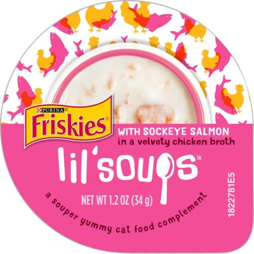 Friskies Natural Grain-Free Lil' Soups With Sockeye Salmon In Chicken Broth Cat Food Compliment -Weruva Shop friskies natural grain free lil soups with sockeye salmon in chicken broth cat food compliment 634929