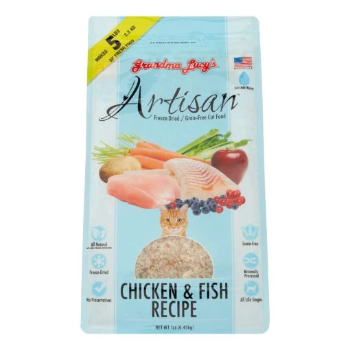 Grandma Lucy's Artisan Grain-Free Chicken & Fish Freeze-Dried Cat Food - 1lb Bag -Weruva Shop grandma lucys artisan grain free chicken fish freeze dried cat food 1lb bag 906430