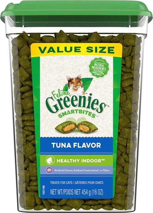 Greenies Feline SmartBites Indoor Healthy Tuna Dental Cat Treats - 16 Oz -Weruva Shop greenies feline smartbites hairball control tuna dental cat treats 16 oz 870455