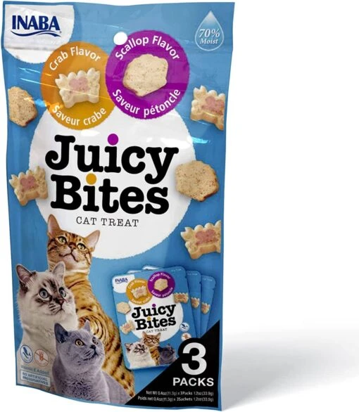 Inaba Juicy Bites Cat Treats - Scallop And Crab - .4 Oz - 3 Pack - 6 Pack -Weruva Shop inaba juicy bites cat treats scallop and crab 4 oz 3 pack 6 pack 393187