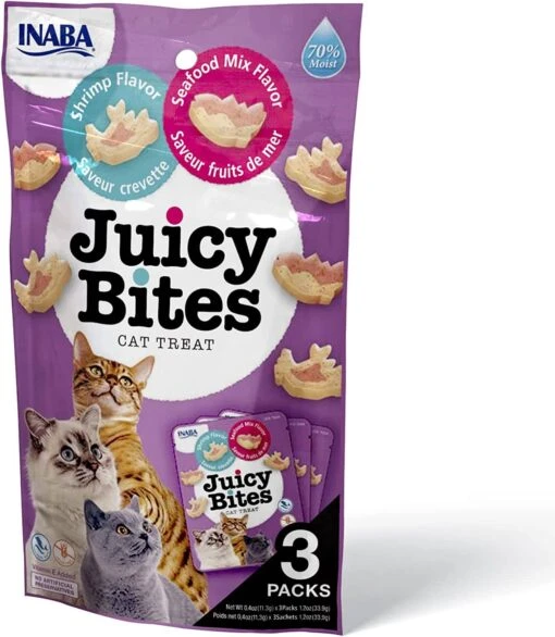 Inaba Juicy Bites Cat Treats - Shrimp And Seafood - .4 Oz - 3 Pack - 6 Pack -Weruva Shop inaba juicy bites cat treats shrimp and seafood 4 oz 3 pack 6 pack 541576