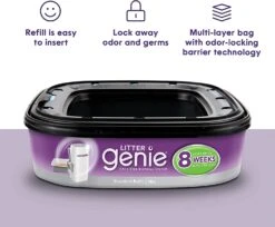 Litter Genie Litter Genie Plus Refill Cat Litter Disposal System - Black - 4 Pack -Weruva Shop litter genie litter genie plus refill cat litter disposal system black 4 pack 297101