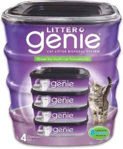 Litter Genie Litter Genie Plus Refill Cat Litter Disposal System - Black - 4 Pack -Weruva Shop litter genie litter genie plus refill cat litter disposal system black 4 pack 772093