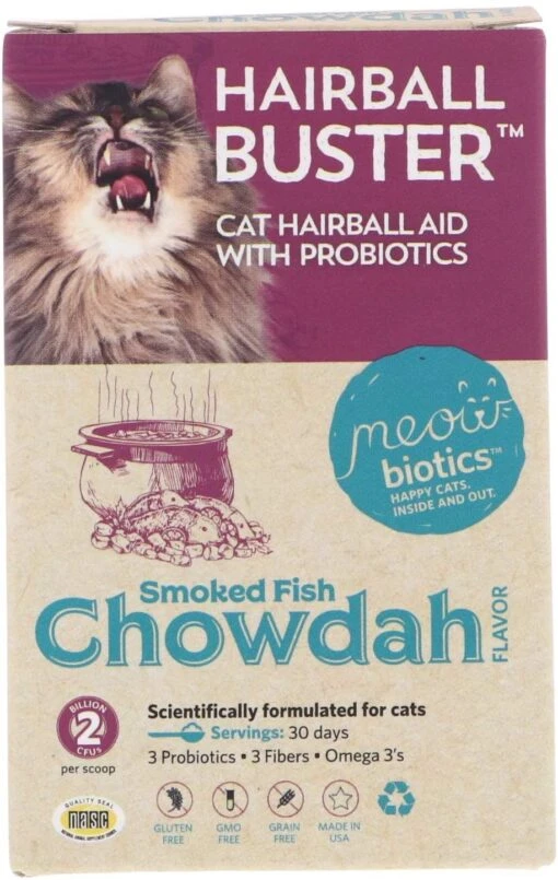 Meowbiotics Human-Grade Hairball Buster Hairball Prevention Cat Supplement -Weruva Shop meowbiotics human grade hairball buster hairball prevention cat supplement 444724