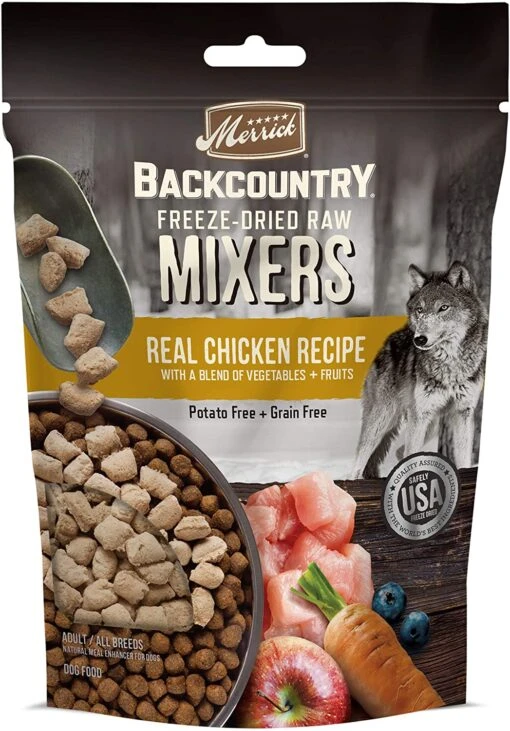 Merrick 'Backcountry' Chicken Recipe Freeze-Dried Meal Mixer - 4 Oz Bag - Case Of 6 -Weruva Shop merrick backcountry chicken recipe freeze dried meal mixer 4 oz bag case of 6 960366