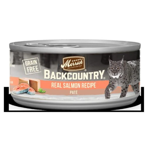 Merrick 'Backcountry' Grain-Free Salmon Pate Canned Wet Cat Food - 3 Oz Cans - Case Of 24 -Weruva Shop merrick backcountry grain free salmon pate canned wet cat food 3 oz cans case of 24 462242