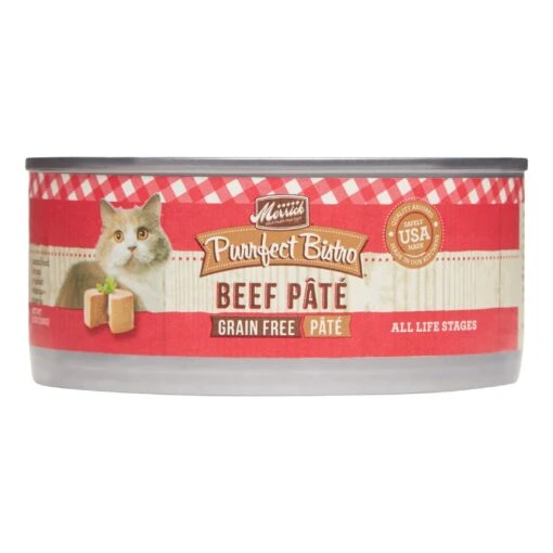 Merrick Purrfect Bistro Grain Free Beef Pâté Canned Cat Food - 5.5 Oz Cans - Case Of 24 -Weruva Shop merrick purrfect bistro grain free beef pate canned cat food 55 oz cans case of 24 798097