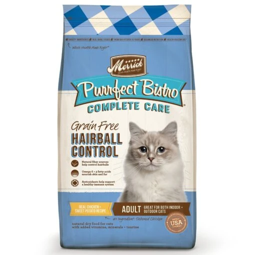 Merrick Purrfect Bistro Grain-Free Complete Care Hairball Control Recipe Dry Cat Food - 12 Lb Bag -Weruva Shop merrick purrfect bistro grain free complete care hairball control recipe dry cat food 12 lb bag 545313