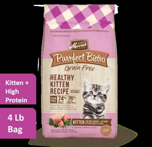 Merrick Purrfect Bistro Grain-Free Healthy Kitten Recipe Dry Cat Food - 4 Lb Bag -Weruva Shop merrick purrfect bistro grain free healthy kitten recipe dry cat food 4 lb bag 305066