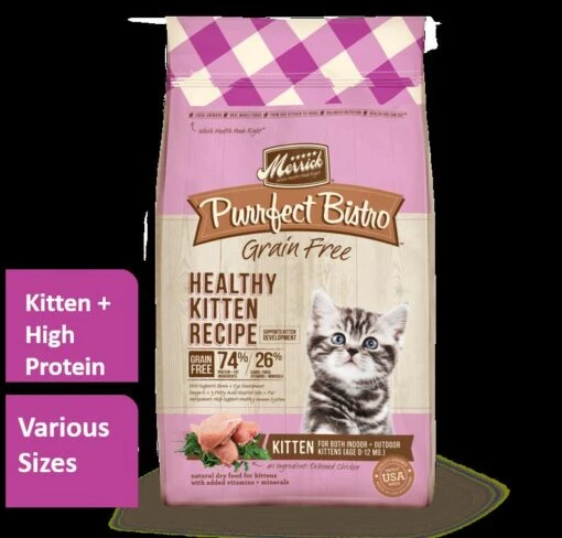 Merrick Purrfect Bistro Grain-Free Healthy Kitten Recipe Dry Cat Food - 7 Lb Bag -Weruva Shop merrick purrfect bistro grain free healthy kitten recipe dry cat food 7 lb bag 444832