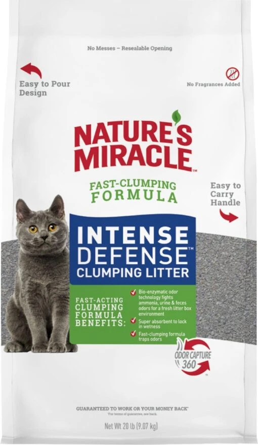 Nature's Miracle Intense Defense Clumping Cat Litter - 20 Lbs -Weruva Shop natures miracle intense defense clumping cat litter 20 lbs 719961