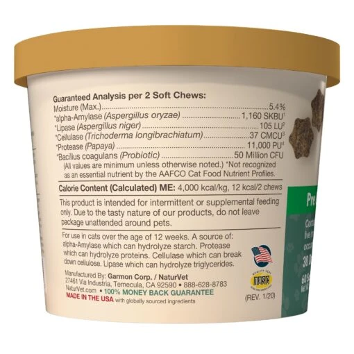 Naturvet Digestive Enzymes Plus Probiotic Cat Chewy Supplements - 60 Ct Cup -Weruva Shop naturvet digestive enzymes plus probiotic cat chewy supplements 60 ct cup 872989