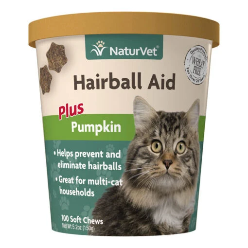 Naturvet Hairball Plus Pumpkin Cat Chewy Supplements - 100 Ct Cup -Weruva Shop naturvet hairball plus pumpkin cat chewy supplements 100 ct cup 597624