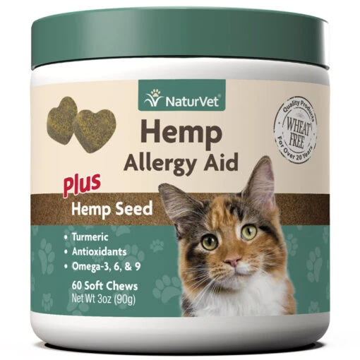 Naturvet Hemp Allergy Aid Plus Hemp Seed Soft Chews Cat Chewy Supplements - 60 Ct -Weruva Shop naturvet hemp allergy aid plus hemp seed soft chews cat chewy supplements 60 ct 801911