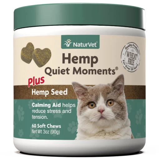 Naturvet Hemp Quiet Moments Plus Hemp Seed Soft Chews Cat Chewy Supplements - 60 Ct -Weruva Shop naturvet hemp quiet moments plus hemp seed soft chews cat chewy supplements 60 ct 306104