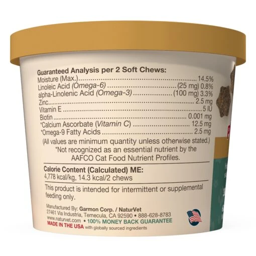 Naturvet Skin & Coat Plus Omegas Cat Chewy Supplements - 60 Ct Cup -Weruva Shop naturvet skin coat plus omegas cat chewy supplements 60 ct cup 972519 scaled