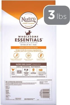 Nutro Kitten Chicken & Rice Dry Cat Food - 3 Lb Bag -Weruva Shop nutro kitten chicken rice dry cat food 3 lb bag 129726