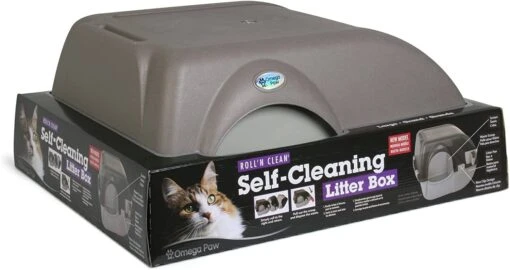 Omega Paw Omega Paw Self-Cleaning Cat Litter Box - Brown/Taupe - Large -Weruva Shop omega paw omega paw self cleaning cat litter box browntaupe large 731479