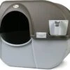 Omega Paw Omega Paw Self-Cleaning Cat Litter Box - Brown/Taupe - Medium -Weruva Shop omega paw omega paw self cleaning cat litter box browntaupe medium 621529