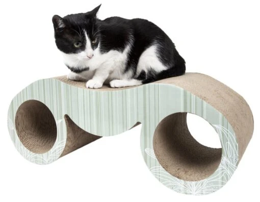 Pet Life ® 'Binocular' Premium Quality Kitty Cat Scratcher Lounger Lounge With Catnip -Weruva Shop pet life r binocular premium quality kitty cat scratcher lounger lounge with catnip 433430