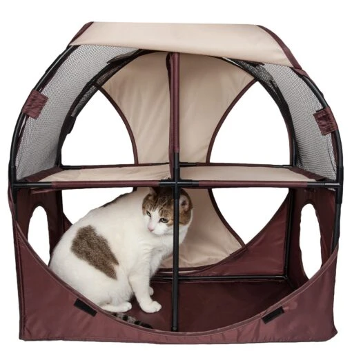 Pet Life ® 'Kitty-Play' Collapsible Travel Interactive Kitty Cat Tree Maze House Lounger Tunnel Lounge -Weruva Shop pet life r kitty play collapsible travel interactive kitty cat tree maze house lounger tunnel lounge 289549