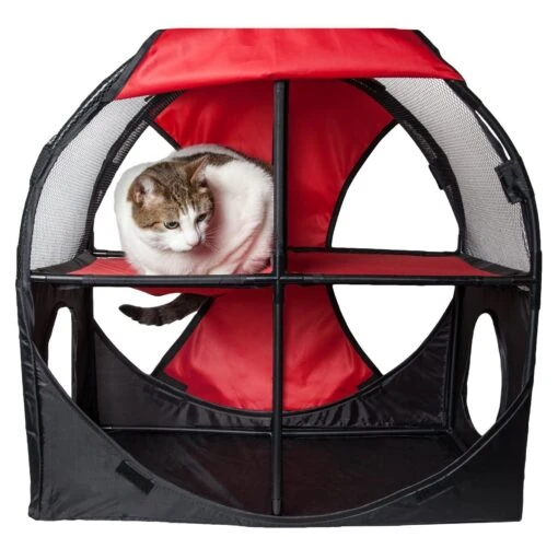 Pet Life ® 'Kitty-Play' Collapsible Travel Interactive Kitty Cat Tree Maze House Lounger Tunnel Lounge -Weruva Shop pet life r kitty play collapsible travel interactive kitty cat tree maze house lounger tunnel lounge 363828