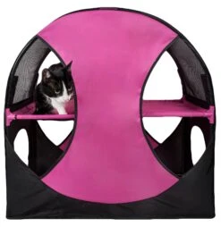 Pet Life ® 'Kitty-Play' Collapsible Travel Interactive Kitty Cat Tree Maze House Lounger Tunnel Lounge -Weruva Shop pet life r kitty play collapsible travel interactive kitty cat tree maze house lounger tunnel lounge 920821