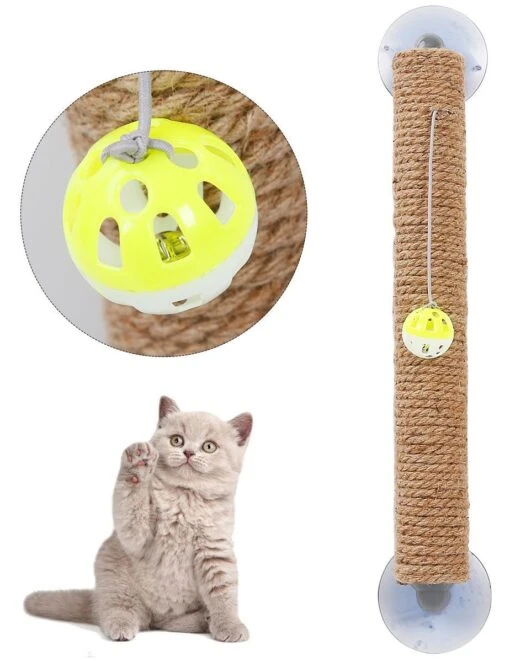 Pet Life ® 'Stick N' Claw' Sisal Rope And Toy Suction Cup Stick Shaped Cat Scratcher -Weruva Shop pet life r stick n claw sisal rope and toy suction cup stick shaped cat scratcher 368425