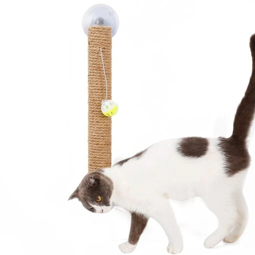 Pet Life ® 'Stick N' Claw' Sisal Rope And Toy Suction Cup Stick Shaped Cat Scratcher -Weruva Shop pet life r stick n claw sisal rope and toy suction cup stick shaped cat scratcher 675258