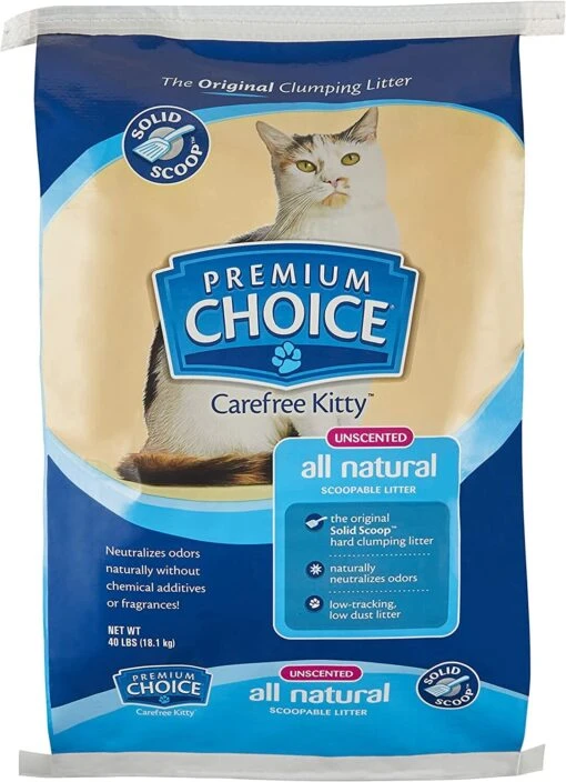 Premium Choice Carefree Kitty Solid Scoop Cat Litter - Unscented - 40 Lbs -Weruva Shop premium choice carefree kitty solid scoop cat litter unscented 40 lbs 875097