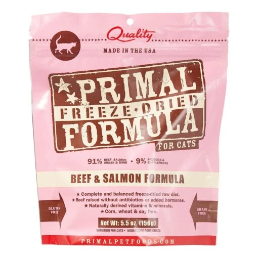 Primal Freeze-Dried Cat Food Nuggets Beef Salmon - 14 Oz -Weruva Shop primal freeze dried cat food nuggets beef salmon 14 oz 165026