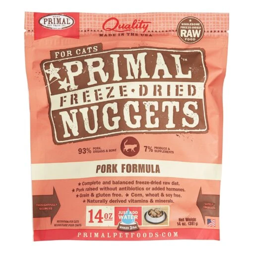 Primal Freeze-Dried Cat Food Nuggets Pork - 14 Oz -Weruva Shop primal freeze dried cat food nuggets pork 14 oz 422044