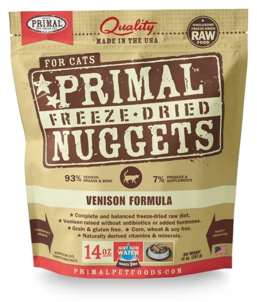 Primal Freeze-Dried Cat Food Nuggets Venison - 14 Oz -Weruva Shop primal freeze dried cat food nuggets venison 14 oz 697663 scaled