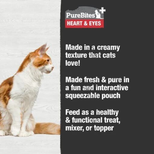 Purebites Heart & Eyes Squeezable Pouch Cat Food Toppings - 2.5 Oz Pouches - Case Of 15 -Weruva Shop purebites heart eyes squeezable pouch cat food toppings 25 oz pouches case of 15 419385