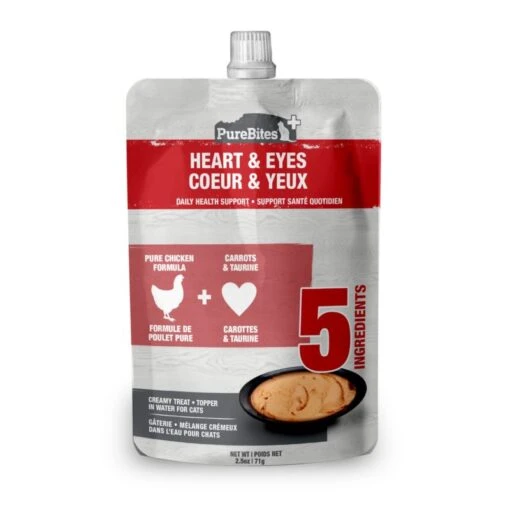 Purebites Heart & Eyes Squeezable Pouch Cat Food Toppings - 2.5 Oz Pouches - Case Of 15 -Weruva Shop purebites heart eyes squeezable pouch cat food toppings 25 oz pouches case of 15 686929