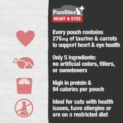 Purebites Heart & Eyes Squeezable Pouch Cat Food Toppings - 2.5 Oz Pouches - Case Of 15 -Weruva Shop purebites heart eyes squeezable pouch cat food toppings 25 oz pouches case of 15 913746