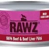 Rawz 96% Beef & Liver Pate Canned Cat Food - 5.5 Oz - Case Of 24 -Weruva Shop rawz 96 beef liver pate canned cat food 55 oz case of 24 903436