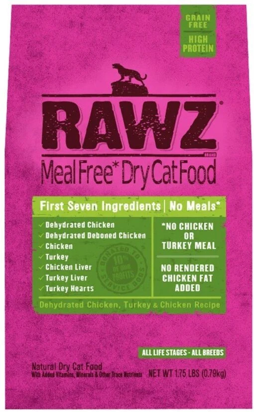 Rawz Meal-Free Chicken & Turkey Dry Cat Food - 1.75 Lb Bag -Weruva Shop rawz meal free chicken turkey dry cat food 175 lb bag 539971