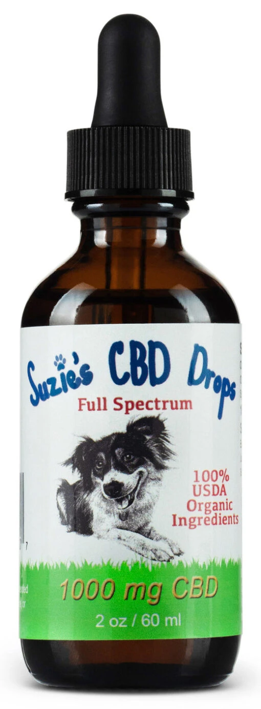 Suzie's CBD Treats Extra Strength Dog And Cat Health Supplements - 2 Oz (1000mg) CBD Dropper -Weruva Shop suzies cbd treats extra strength dog and cat health supplements 2 oz 1000mg cbd dropper 787951