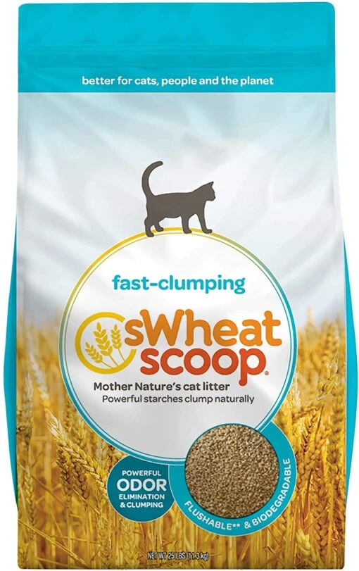 Swheat Scoop Fast Clumping Wheat Regular Cat Litter - 25 Lb Bag -Weruva Shop swheat scoop fast clumping wheat regular cat litter 25 lb bag 774074