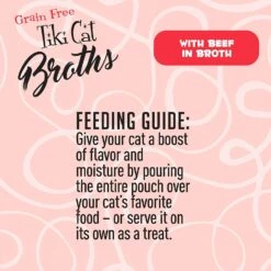 Tiki Cat Beef Broth Cat Food Toppers - 1.3 Oz Pouch - Pack Of 12 -Weruva Shop tiki cat beef broth cat food toppers 13 oz pouch pack of 12 350132