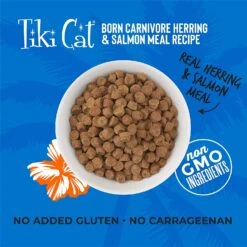 Tiki Cat Born Carnivore Non-GMO Herring & Salmon Non Kibble Dry Cat Food - 2.8 Lb Bag -Weruva Shop tiki cat born carnivore non gmo herring salmon non kibble dry cat food 28 lb bag 781168