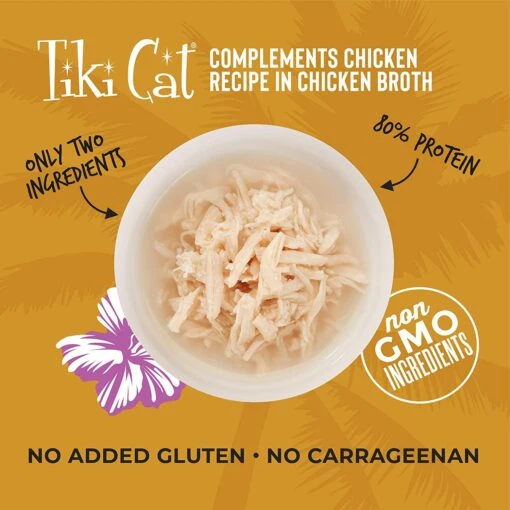 Tiki Cat Complements Chicken Cat Food Toppers And Crunchers - 2.1 Oz Cups - Case Of 8 -Weruva Shop tiki cat complements chicken cat food toppers and crunchers 21 oz cups case of 8 382732