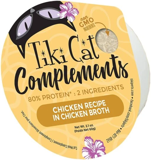 Tiki Cat Complements Chicken Cat Food Toppers And Crunchers - 2.1 Oz Cups - Case Of 8 -Weruva Shop tiki cat complements chicken cat food toppers and crunchers 21 oz cups case of 8 995226