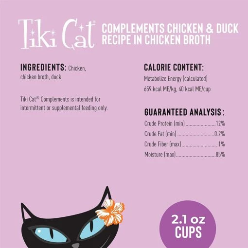 Tiki Cat Complements Chicken & Duck Cat Food Toppers And Crunchers - 2.1 Oz Cups - Case Of 8 -Weruva Shop tiki cat complements chicken duck cat food toppers and crunchers 21 oz cups case of 8 147296