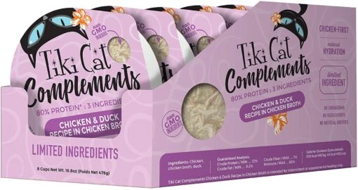 Tiki Cat Complements Chicken & Duck Cat Food Toppers And Crunchers - 2.1 Oz Cups - Case Of 8 -Weruva Shop tiki cat complements chicken duck cat food toppers and crunchers 21 oz cups case of 8 797138