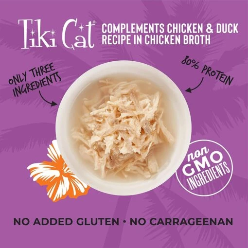 Tiki Cat Complements Chicken & Duck Cat Food Toppers And Crunchers - 2.1 Oz Cups - Case Of 8 -Weruva Shop tiki cat complements chicken duck cat food toppers and crunchers 21 oz cups case of 8 798191