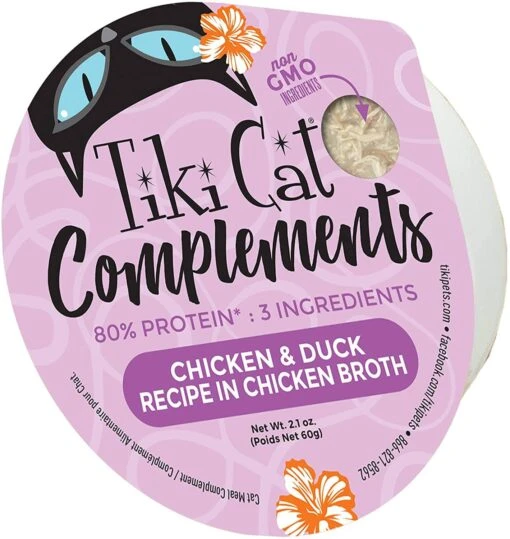 Tiki Cat Complements Chicken & Duck Cat Food Toppers And Crunchers - 2.1 Oz Cups - Case Of 8 -Weruva Shop tiki cat complements chicken duck cat food toppers and crunchers 21 oz cups case of 8 842589